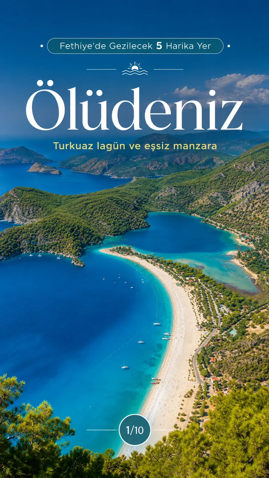Fethiye Ölüdeniz turkuaz lagün manzarası